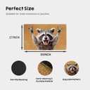 Raccoon Doormat, 30x17 Inch Funny Front Door Mat | Funky Door Mat, Faux Coir Non-Slip Welcome Mat for Indoor Outdoor Entry, Dirt-Trapping Rug