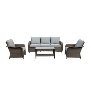 HGTV Ensley 4-Piece Wicker Sofa Set (Brown) Outdoor