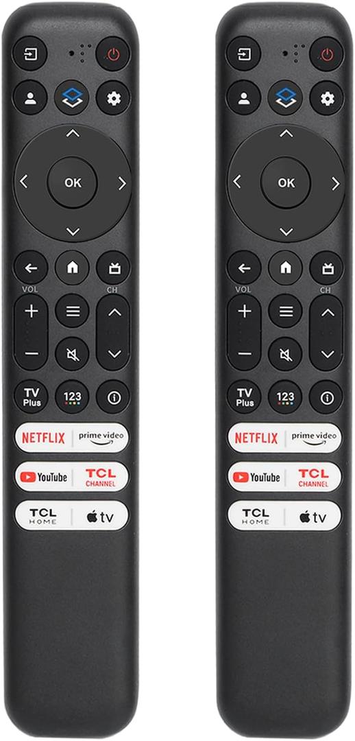 (Pack of 2) RC813 Infrared Remote Control, for TCL Google TV Remote Control, with 6 Shortcut Keys. Compatible with TCL 4k QLED/UHD/QD-Mini Series Smart TVS (no Voice)