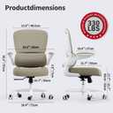 TRALT Office Chair - Ergonomic Desk Chair with Adjustable Lumbar Support, Mesh Computer Chair, Executive Chairs for Home Office Comfortable Lumbar Support,Khaki, Pack of 1