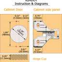2 x Kimdot Soft Close Cabinet Hinges for Face Frame Cabinet Full Overlay Cabinet Door Hinges 105 Degree Adjustable Concealed Kitchen Cabinet Hinges Brushed Satin Nickel with Mounting Screws 2PCS