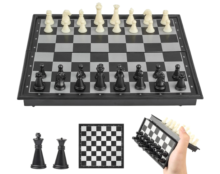 Mini Travel Chess Set Magnetic Vikutu 5.9 Inches Portable Small Folding Chess Board (X-Small)
