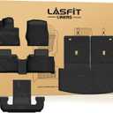 LASFIT Floor Mats & Cargo Liner with Backrest Mat for Ford Explorer 2022-2025 2026 6 Passenger, Custom Fit All Weather Protector TPE Easy Clean Floor Liners, Car Mats for Explorer Accessories, Black