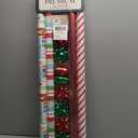 LaRibbons Christmas Wrapping Paper Roll with Cutlines, Polka Dot & Stripe Design with Gift Bow & Ribbons & Tags, Perfect for Christmas, Holiday Party, 30 Inch X 10 Feet (4Rolls, 100 sq.ft.ttl.)