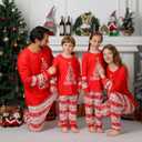 ANGELGGH Family Christmas PJs Matching Sets, Cute Holiday Pajamas Printed Top and Pants, Xmas Jammies for Couples/Men/Women (Youth, 6-8T, Red Merry Star) (Red)