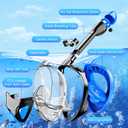 Full Face Snorkel Mask for Adults Teen, Snorkeling Gear with Detachable Camera Mount, Panoramic 180° View, Anti-Fog Anti-Leak Snorkling Set for Man and Women