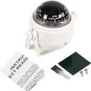 Waterproof Sea Car Compas Dashboard,Boat Compas Marine Dash Mount Dashboard Compas for Car Watercraft Boat Caravan (White)