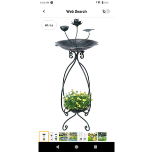 VCUTEKA Bird Bath with Flower Planter Pedestal, birdbath for Outdoors with Lotus, 33" Height Vintage Bird Baths for Garden Yard Patio Lawn Decor