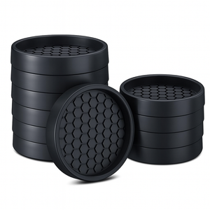 Non Slip Furniture Pads - 2" Anti Skid Caster Cups, 7PCS Round Furniture Coasters for Hardwood Floors, Anti Slide Furniture Cup Bed Couch Floor Protectors,Furniture Stoppers to Prevent Sliding(Black)