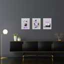 DuoBaorom Purple Fashion Wall Art Makeup Handbags Canvas Picture Women Bedroom Decor