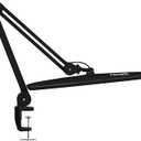 Neatfi XL 2,200 Lumens 24W LED Desk Lamp 23 Wide Shade | Dimmable Eye-Caring Task Light | Adjustable Arm | Home Office, Study, Crafts & Nail Tech (Black, Non-CCT with Clamp)