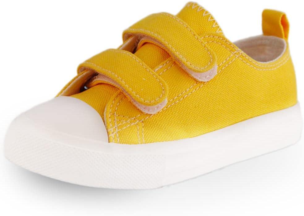 Toddler Boys and Girls Low Top Canvas Adjustable Strap Sneakers (10 Narrow Toddler)