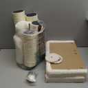 Cat Tree Tower for Large Cats Cat Scratching Post with Cat Self Groomer, 20x15.7 Wide Top Bed, Thick Scratch Post [Dia=4.5] and Danging Ball Great for Indoor Cats-Large Beige