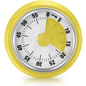 Visual Timer, Teeloray 60-Minute Countdown Timer, Kitchen Timer with Magnetic Base, Mechanical Clockwork, Ringer Alert, Time Management Tool for Children and Adults, Study/Work/Cooking (Yellow)