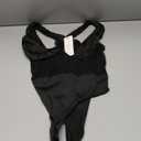 Sexyshine Women's Halter Criss Cross Sleeveless Bodysuit Sheer Mesh Corset Bustier Sexy Cut Out Leotard Jumpsuit (Black)