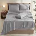 Hearth & Harbor Bed Sheets, Luxury Soft 6 Piece Bed Sheet Set Extra Deep Pocket Fitted Sheets Fits Mattress up to 21", Double Brushed Bedding Sheets & Pillowcases,