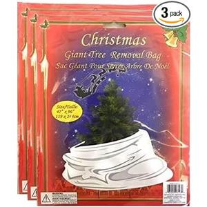 3 Pack Hapros Christmas Tree Removal Bag 8ft - 119 x 244cm - for Trees Up to 8 Feet (47" x 96")