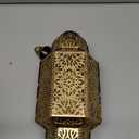 Twinkya Hanging Solar Lights Outdoor Garden Decorative Solar Lantern Waterproof Metal Moroccan Outdoor Decorations for Patio Pathway Yard Porch Backyard Garden Decor (Gold, 1 Pack)