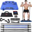 Fitindex Portable Workout Equipment with 20 Gym Accessories.Push Up Board &Plank,Resistance Band with Ab Roller Wheel,Exercise at Home For Men and Women