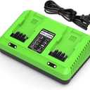 2-Port 40V Replacement for Greenworks 40v Battery Charger Compatible with 29482 29252 20202 22262 29472 29462