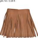 uxcell 1 Yard 12 Inch PU Faux Leather Fringe Trim Double Side Leather Sewing Tassel Fringe for DIY Sewing Dress Crafts Skirt Decoration, Brown