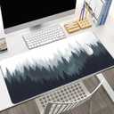 Winter Forest Tree Mouse Pad Gaming Mousepad Non-Slip Rubber Base Keyboard Pad Desk Mat for Home Office, 31.5 x 11.8 in