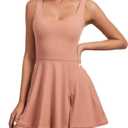 Womens Tennis Dress Built in Shorts & Bra Athletic Golf Active Workout Dress with Pockets (S)