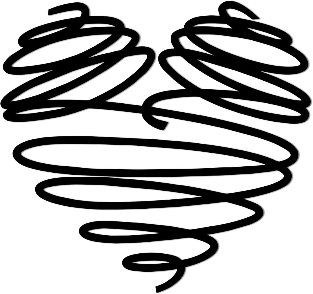 YATEASLU Heart Wall Decor, Continuous Line Art Metal Heart Sign, Abstract Metal Wall Art for Bedroom, Gift for Valentine's Day, Christmas and Other HolidaysSymbol of Everlasting Love