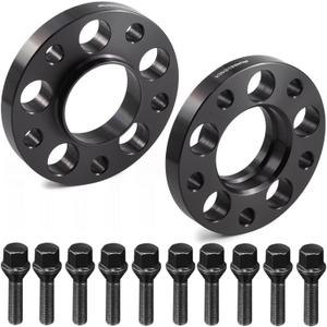 GAsupply 2PCS Wheel Spacers 5x120mm, 20mm Hubcentric Forged Spacer Hub Bore 72.56mm Thread Pitch M12x1.5 with Lug Bolts, for E36 E46 E90 E92 E60 318i 323i 325i 328i 330i 335i 525i 545i Z3 Z4 Z8 M3 (black)