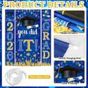 Blue and Gold Graduation Decorations 2026 Congrats Grad Hanging Banner You Did It Door Cover Class of 2026 Graduation Backdrop and Porch Sign Banner for High School College Grad Party Decor