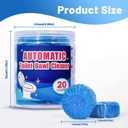Bathroom Toilet Tank Cleaner, Toilet Cleaning Tablets Fast-Dissolving, Automatic Toilet Bowl Cleaner Tablets, Blue, 20 Count, Toilet Bowl Cleaner Tablet
