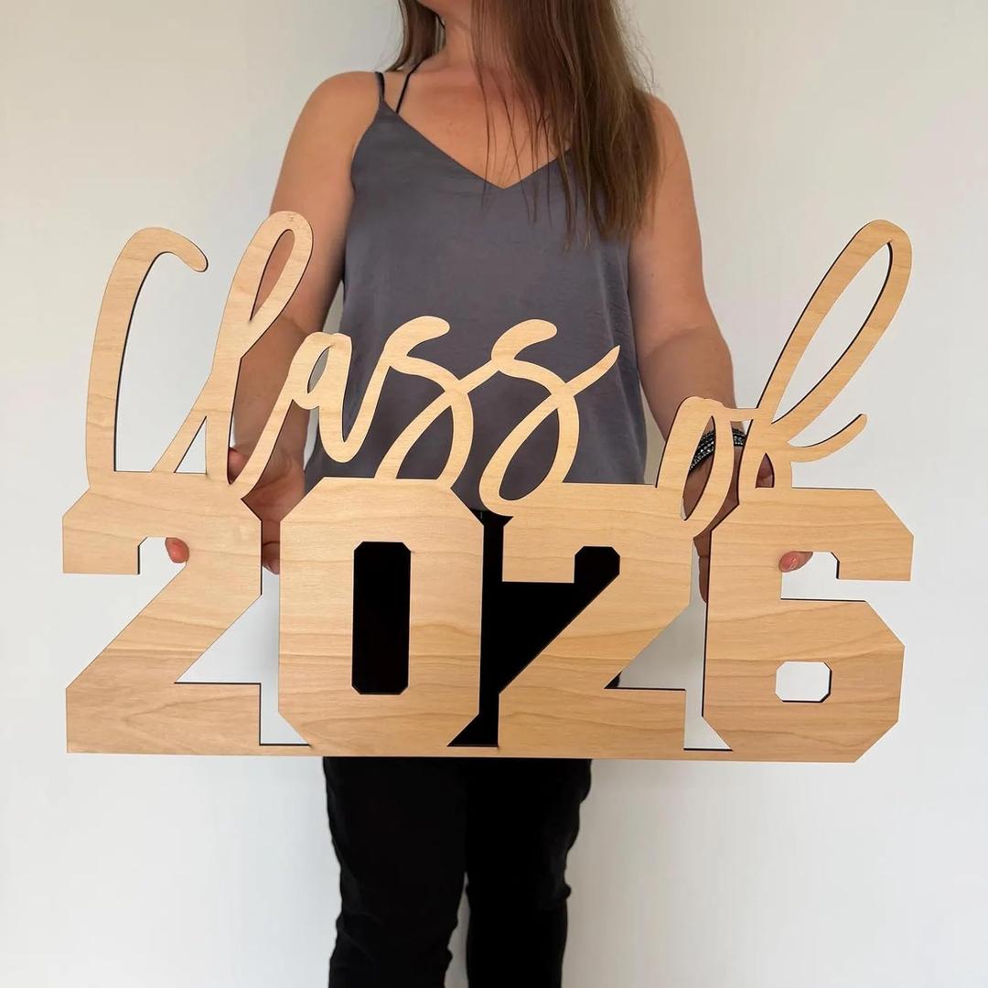 Class of 2026 Sign for Backdrop,Wooden Graduation Party Decorations for We are So Proud of You,Congrats Grad 2026,2026 Graduation Party Decorations