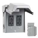 Outdoor Electrical Outlet Box, Dual 20 AMP WRTR GFCI Outlets, Weatherproof Outside Receptacle Box with All Metal 3R Enclosure, Lockable Outlet Cover for Outdoor Power, ETL Listed