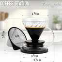 Pour Over Coffee Maker Borosilicate Glass Dripper with Stainless Steel Reusable Filter, Manual Eco Brewer, Plastic-Free Non-Toxic Coffee Station, Innovation Infuser for Daily Brewing