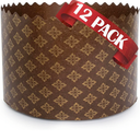 Paska Mold Kulich Large Panettone Paper Baking Molds (12 Pack 15oz) Easter Bread Paper Mold - Easter Bread Forms Panettone Pan Panetone Moulds 5.1x3.35-in