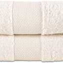 Hencely Luxury Hand Towel - Set of 2 (16x28 Inches) - Soft Turkish Cotton, Absorbent, Quick-Drying Face, Body, Kitchen, and Bathroom Towel (Hand Towels 2 Pack, Ivory)