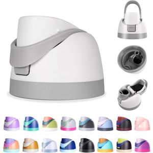 Replacement Lid for Owala Freesip, Compatible with Owala Cup 16oz 24oz 32oz 40oz, One Button Water Bottle Top Lid for Owala Freesip, Leakproof, BPA-Free, Ash White