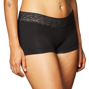 Maidenform Women's Boyshort Underwear, Stretch Cotton Boyshort Panties for Women, Assorted, 3-pack (Medium, Black/Black/Black)