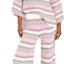 ReachMe Womens Oversized Striped 2 Piece Sets Sweater and Wide Leg Pants with Pockets Pajama Lounge Sets Casual Outfits, Size: Medium