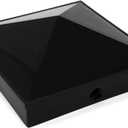 Nominal 4.5" x4.5" Plastic Pyramid Vinyl Fence Post Cap with Pre-Drilled Hole Black or White Multiple Quantities (8, Black)
