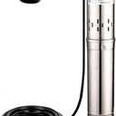 Submersible Deep Well Pump 3" OD Pipe 1" Outlet 0.75KW 1HP Stainless Steel Submersible Screw Water Pumps for Industrial and Home Use (116M-0.75KW)
