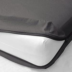 Queen Size Futon Covers - 100% Egyptian Cotton Futon Slipcovers - Foldable Armless Sofa Cover - Queen Size Futon Mattress Cover for Futon Sofa Bed - Zippered Futon Couch Cover, Dark Gray