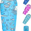 KidzAdventure Mummy Style 32  59F Kids Sleeping Bag with Pillow Sleeve, 4 Season, Lightweight and Backpacking Style, Ideal for Camping, Sleepover, Boys, Girls, Youth and Toddlers