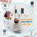Home Security Door Lock Reinforcement - Child Proof High Security Door Locks with 3" Stop Withstand 800 lbs for Inward Swinging Front Door, Night Kids Safety Metal Flip Deadbolt Latch Defend Home