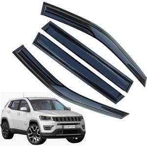 Rain Guards for Jeep Compass 2017-2023, Tape-on Side Window Deflectors for Jeep Compass, Window Visors for Jeep Cars, for Jeep Car Accessories, Pack of 4