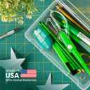 IRIS USA Pencil Case Boxes, 10-Pack, |Made in USA|, Plastic Bead Organizing Containers with Snap Lid for Arts, Crafts, Ephemera, Stickers, & Dance Cheer, Clear - Medium