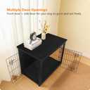 DWANTON Dog Crate Furniture with Cushion, Wooden Kennel Table with Double Doors, Indoor Dog House, Medium, Size 32.5"L x 21.9"W x 25.6"H, Black