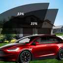Detachable car Side Window tinting, UV Protection, Sun Protection, Privacy, Snow Blindness, Light Transmission 33% (2019-2025 Model Y Front)