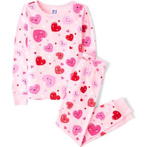 The Children's Place Girls Long Sleeve 2 Piece Snug Fit Cotton Pajamas