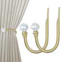 Hion Curtain Holdbacks Gold 2pcs, Curtain Tiebacks Wall Mounted Curtain Hooks Holders for Drapes
